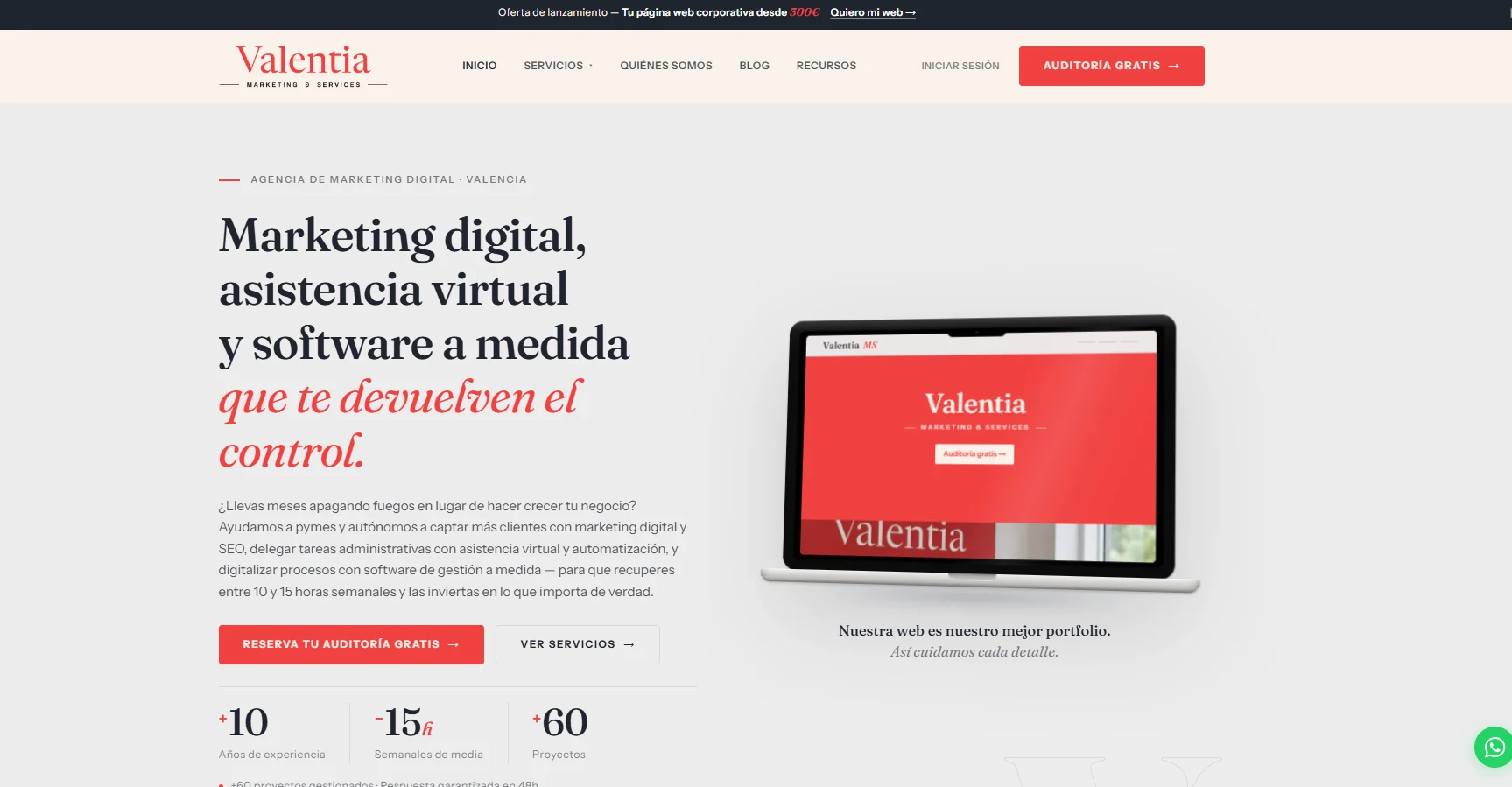 Página principal de Valentia MS
